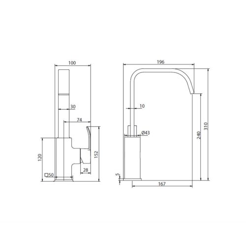 ΜΠΑΤΑΡΙΑ ΚΟΥΖΙΝΑΣ ΧΡΩΜΕ Teorema LARA 113502